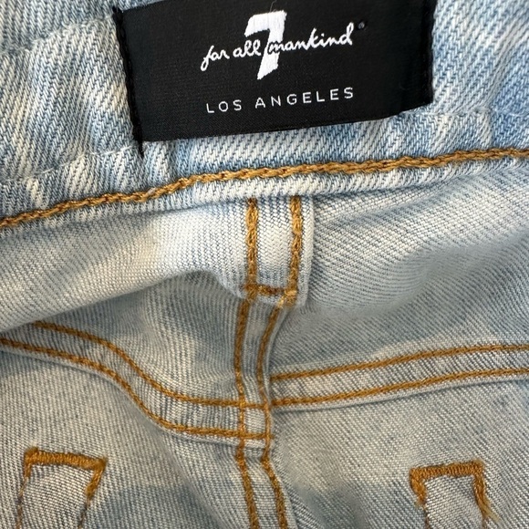 7 For All Mankind High Rise Cropped Straight with Braided Belt Jeans - Picture 13 of 15